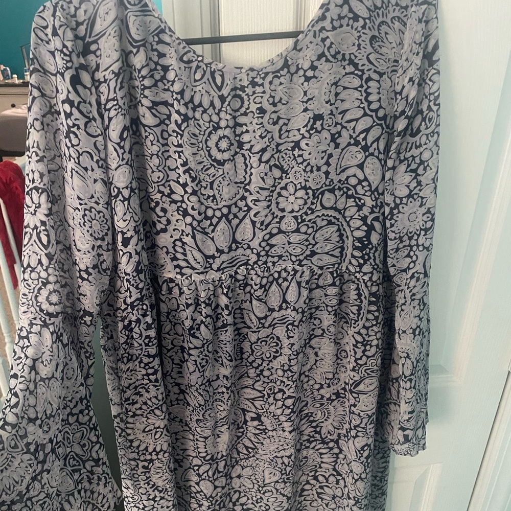 Loft navy floral dress size medium
